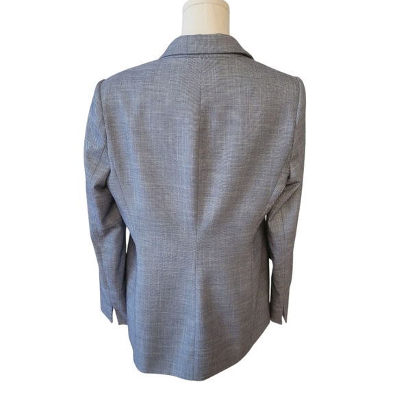 Calvin Klein Blue Linen Texture Open Blazer Jacket Size 12 Petite - Picture 4 of 5